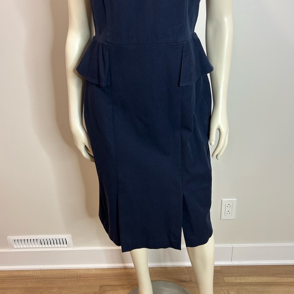 Banana Republic Dark blue Denim Peplum Midi Dress❤️10 - Picture 7 of 16